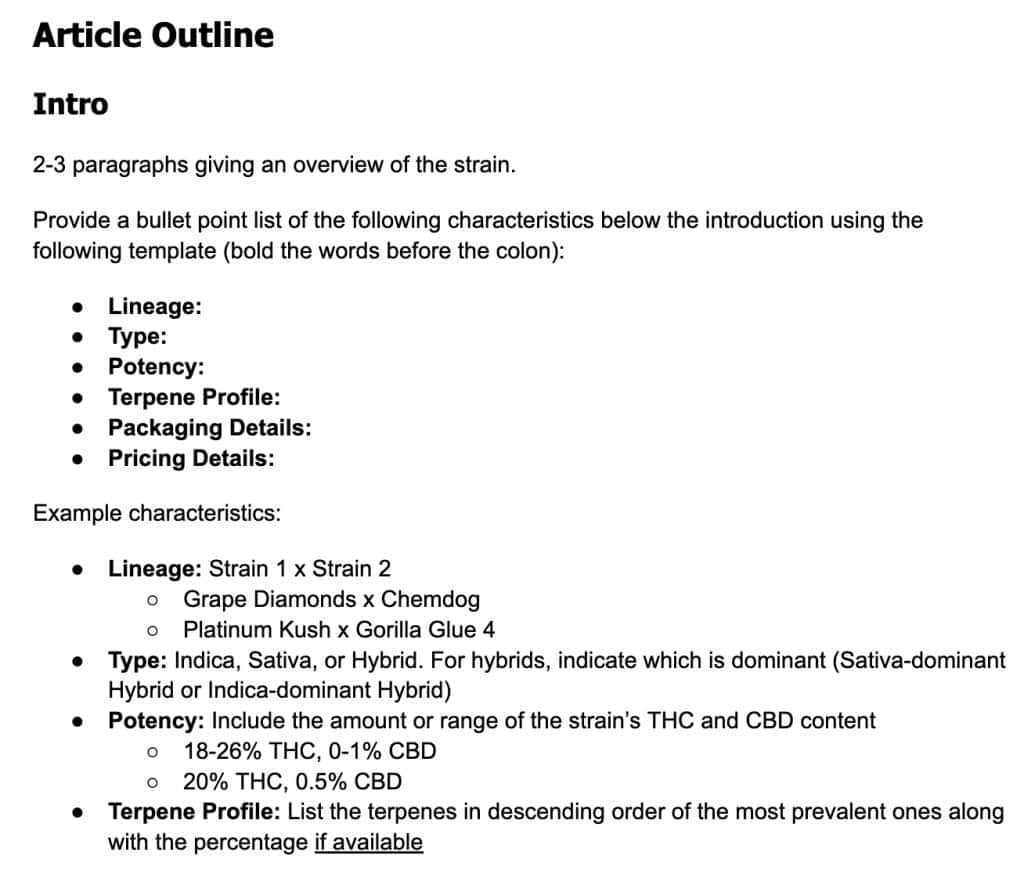 Strain Review article outline template